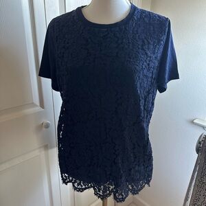 Ralph Lauren navy lace blouse​